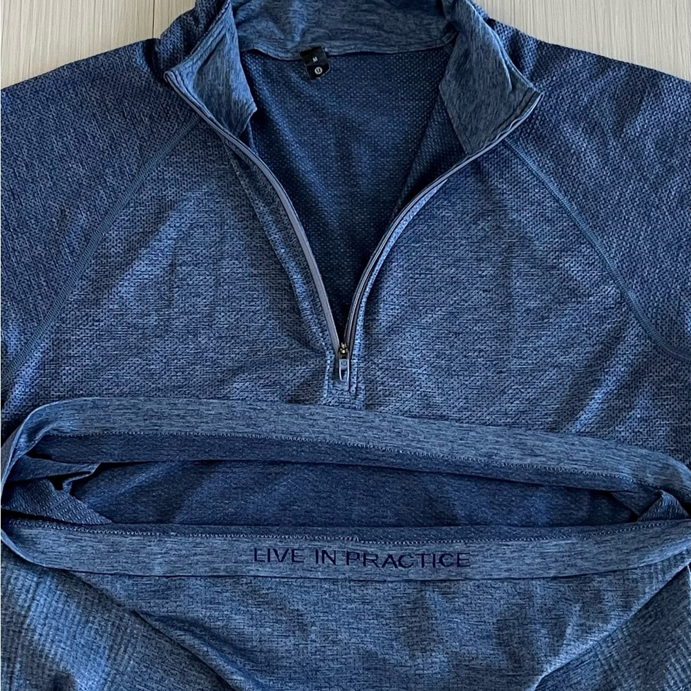 Blue Quarter-Zip Pullover - image 8